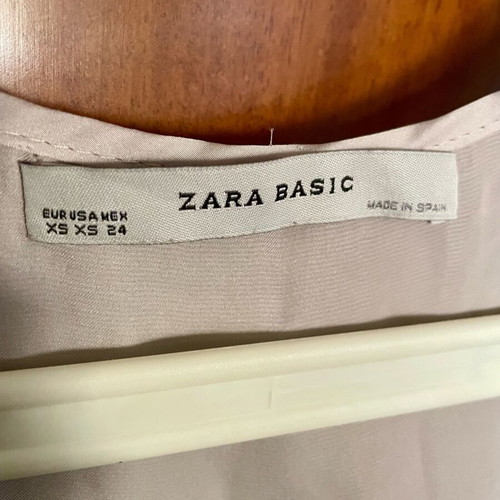 Zara top satin double fabric beige brown like new, XS