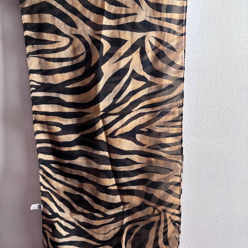 Rima Beachwear scarf used with transparent tiger print 150x35
