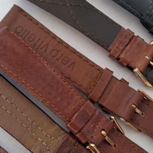 Leather retro watch straps set of 10 like new, various sizes