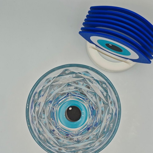 3D Printed Mati Coasters Set of 8 with Base new, Minimal Design