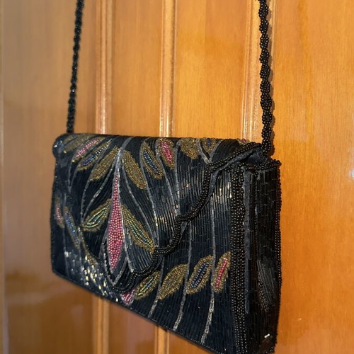 Vintage crossbody bag, black