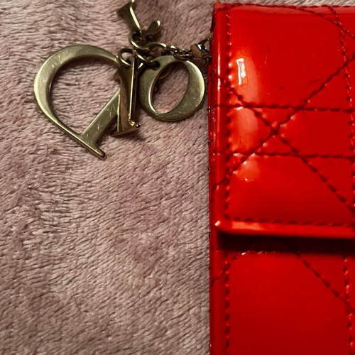 Lady Dior red patent leather wallet like new