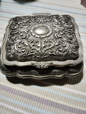 Vintage silver jewelry box used, very old piece