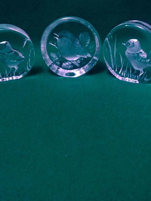 Kosta Boda Mats Jonasson paperweight collection 5 pcs full lead crystal Sweden new