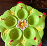 Ceramic egg holder 5 positions like new Easter