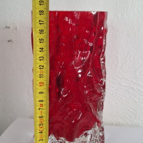 Red lava vase used