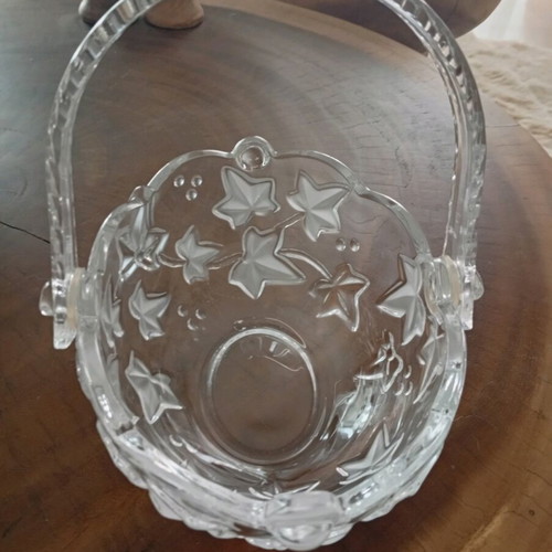 Vintage crystal fondant dish Walther Glas like new, 19 cm