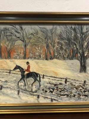 Vivienne oil painting 1971 "Horse Riding in Hude Park"