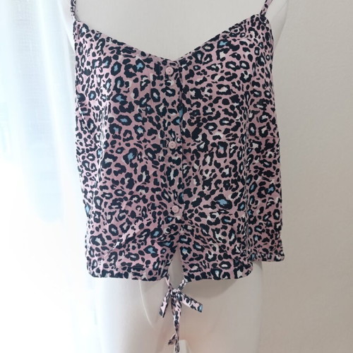 Leopard Crop Top Clockhouse XL used, 100% viscose