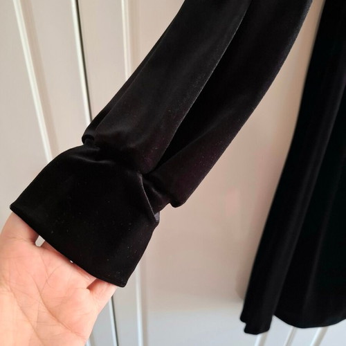 Paul-Christophe Velvet Wrap Dress 3XL New Black