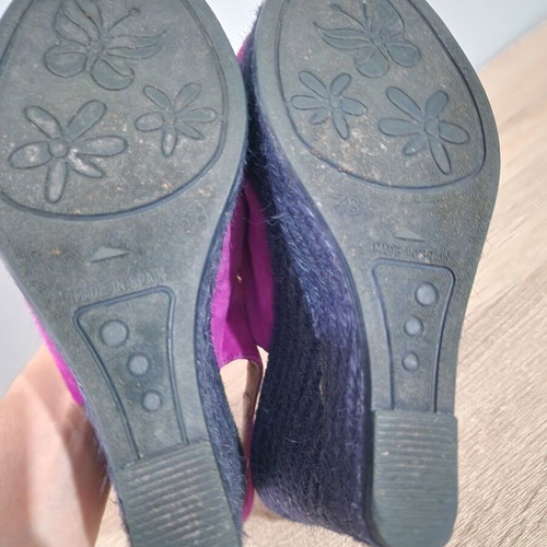Gaimo purple leather and suede wedge espadrilles sandals size 38 like new