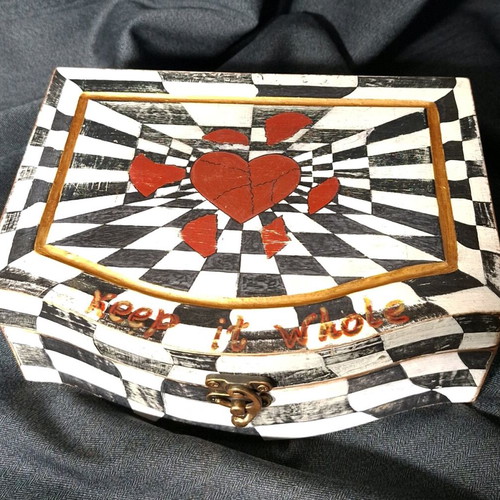 Hand-painted wooden storage box made to order