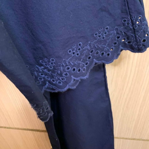 H&M summer trousers with embroidery, size 134, new