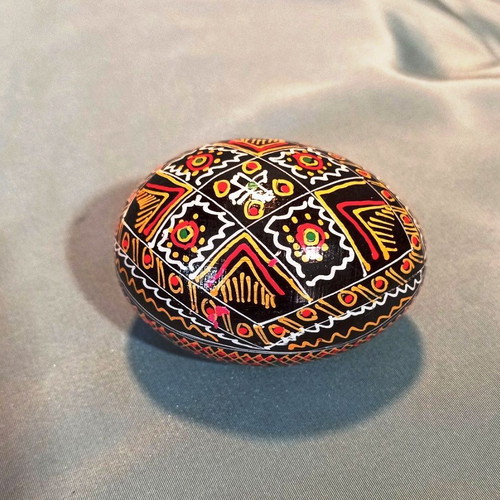 Handmade Wooden Pysanka Decorative Egg 6 cm