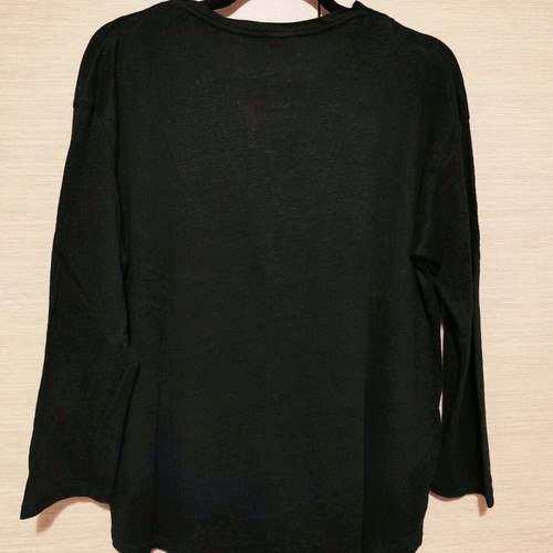 Linen long-sleeve blouse Zara like new, black, size L