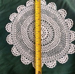 Round doily used, handmade