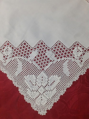 White lace corners set of four, new, 31×31 cm each