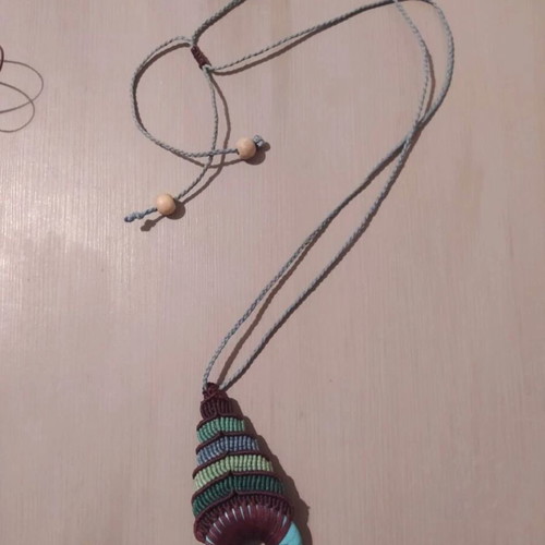 Macrame necklace new with adjustable length