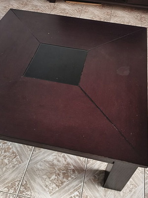 Wooden coffee table used with drawer and glass detail