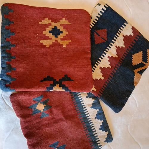 Vintage kilim pillowcases set of 3 pieces 50x50, new, handmade