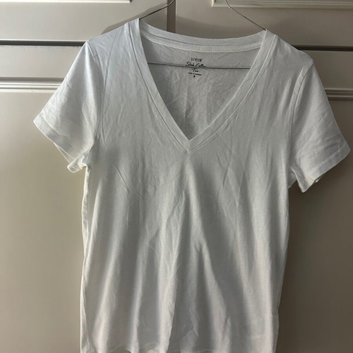J.CREW Slub Cotton Tee S white organic cotton women's shirt new