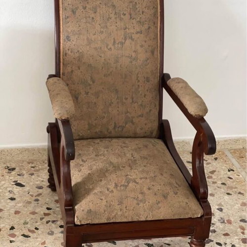 Handmade solid wood antique armchair, very comfortable