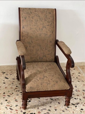 Handmade solid wood antique armchair, very comfortable