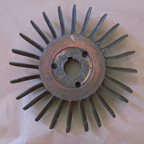 Industrial metal impeller used, diameter 14 cm