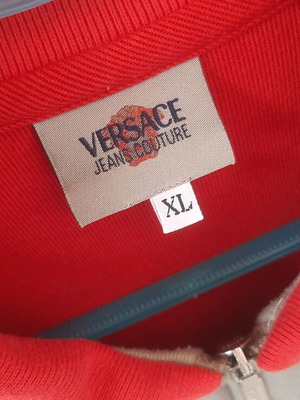 Ζακέτα Versace μεταχειρισμένη, vintage, γκρι και κόκκινη, μέγεθος XL
