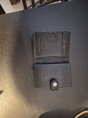Card holder leather wallet used, black
