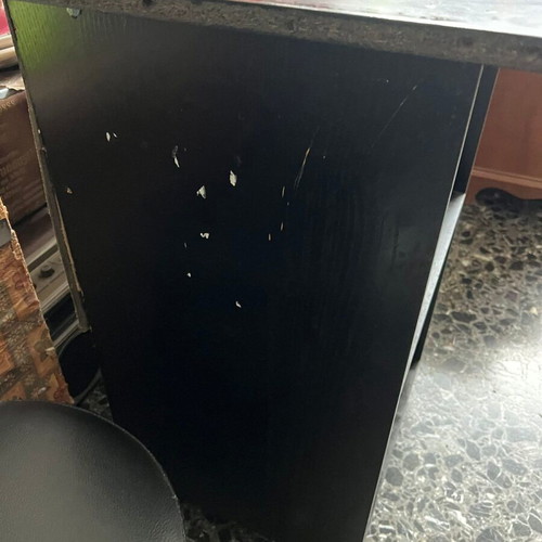 Wooden black shelf used with minor wear