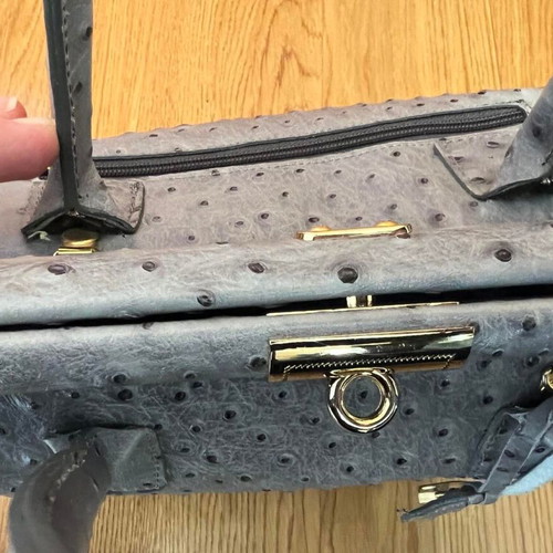 Italian Leather Bag Pelle di Giada like new, gray handbag