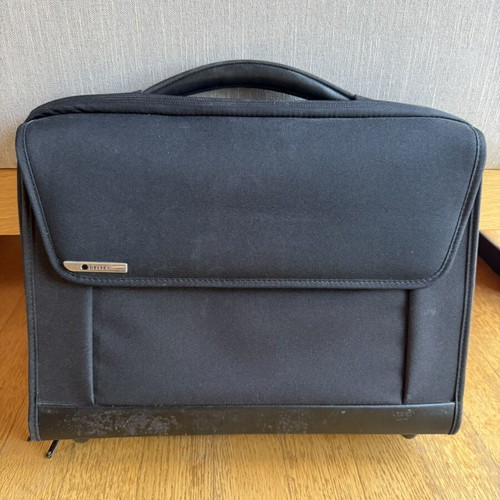 Delsey laptop bag used, black, durable fabric with shock protection