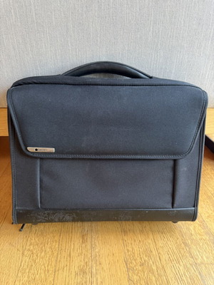 Delsey laptop bag used, black, durable fabric with shock protection