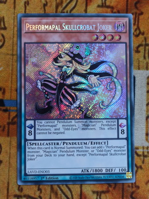 Performapal Skullcrobat Joker μυστική σπάνια κάρτα Yu-Gi-Oh!