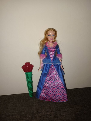Barbie Sleeping Beauty 2007 doll used with original dress and magic wand