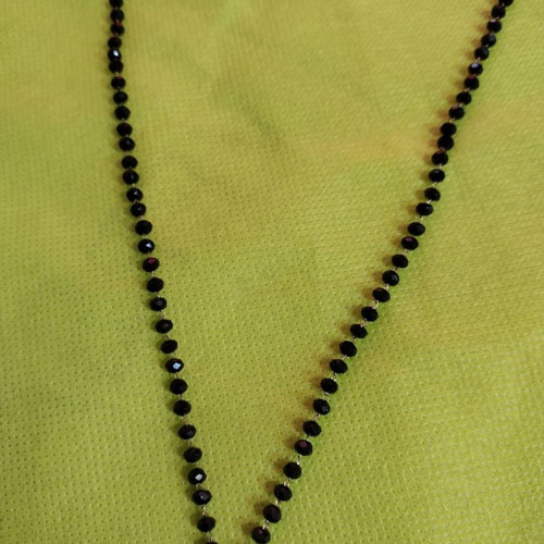 Necklace with crystals and pearl Ozze new, black and white