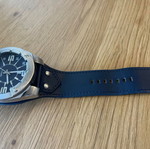 Ανδρικό ρολόι Season Time Power 48mm με μπλε δερμάτινο λουράκι καινούργιο