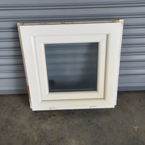 PVC window, frosted glass, 60x62 cm, no screen