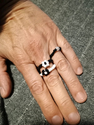 Set of 3 Bohemian Beaded Rings Vintage Style New