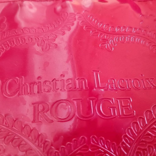 Christian Lacroix red patent leather toiletry bag used