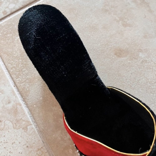 Vintage velour mules like new with beads, size 36