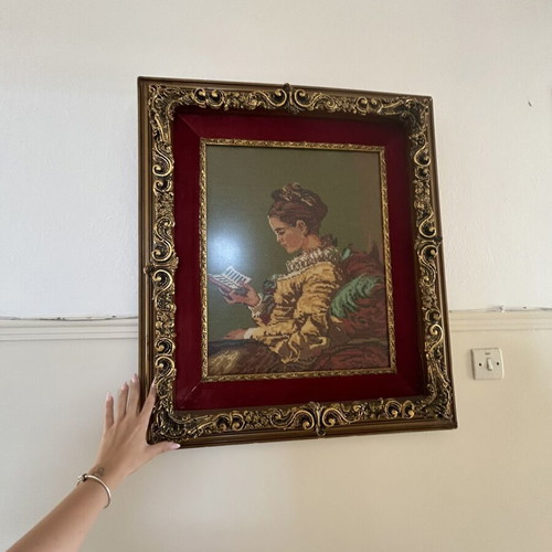 Vintage embroidered frame like new
