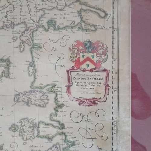 Graecia engraving by Joh. et Corn. Blaeu, 17th century map of Greece and Aegean