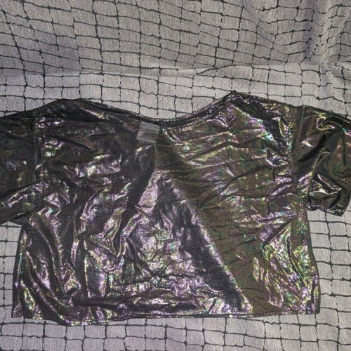 Metallic top em's the label used, size S/M, purple