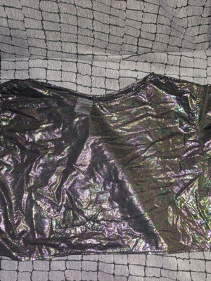 Metallic top em's the label used, size S/M, purple