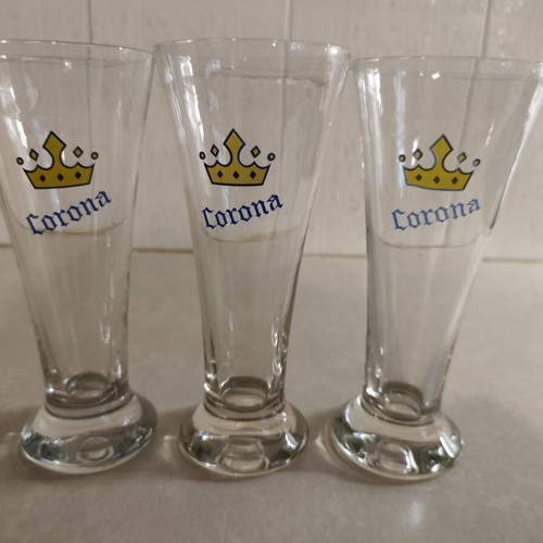 Corona glass set of 3 like new