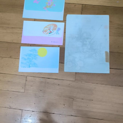 Correspondence paper used with three envelopes and one sheet