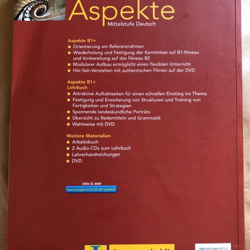 Aspekte coursebook used, level B1+ German language