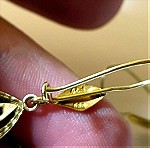  Χρυσά σκουλαρίκια 14Κ με ζιργκόν, 3.98γρ., διάσταση 5χ1εκ.